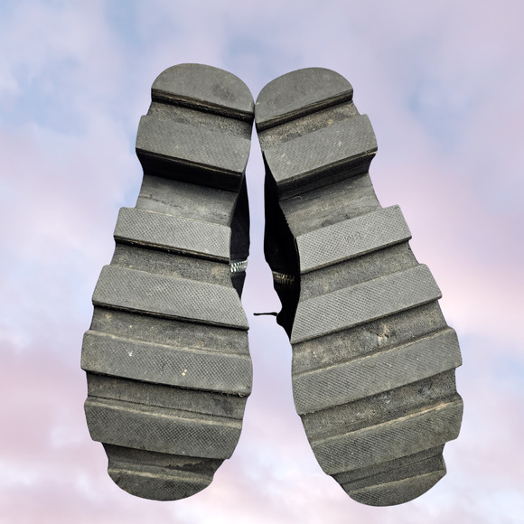 Current Mood Greenpoint Platform Black Suede Zip Up Festival Rave Boots Sz 8 - Picture 7 of 8